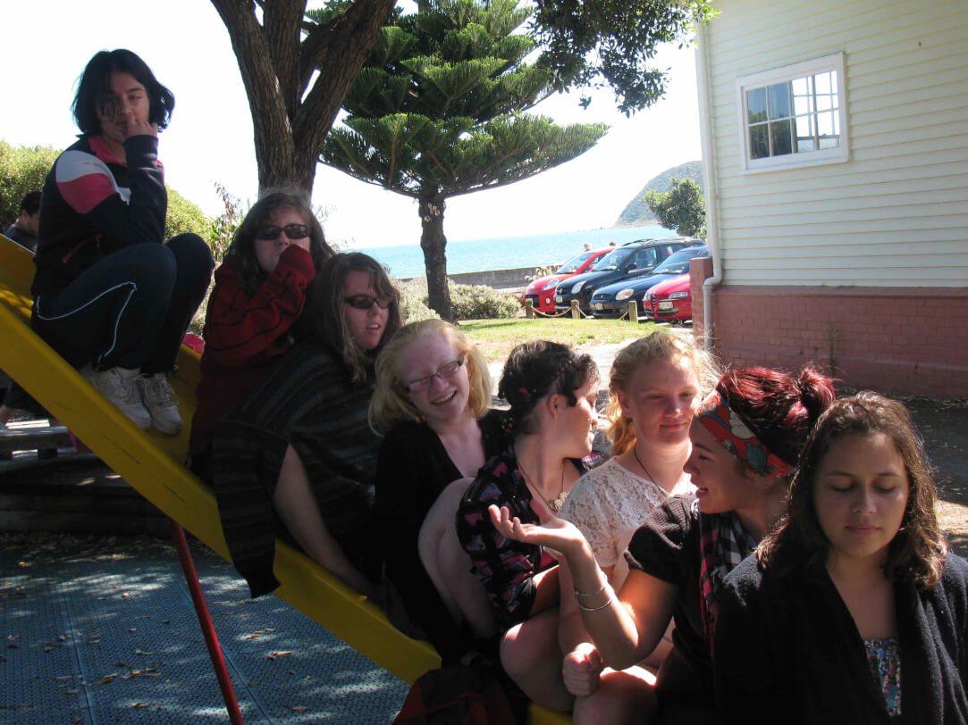 Students relaxing on the Teenage Drama Course