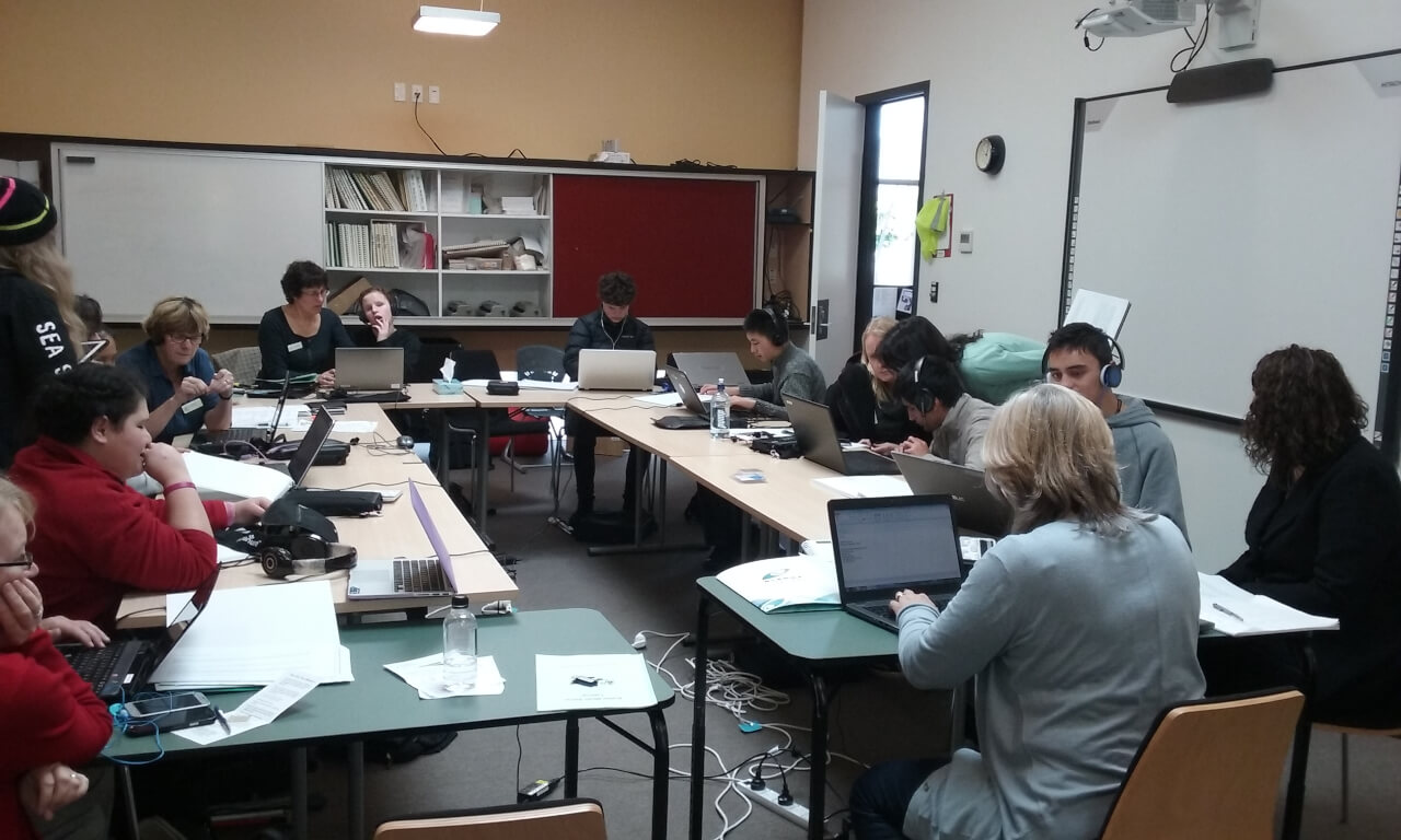 Whole group of staff and students