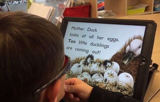 Accessing large print reading on an iPad