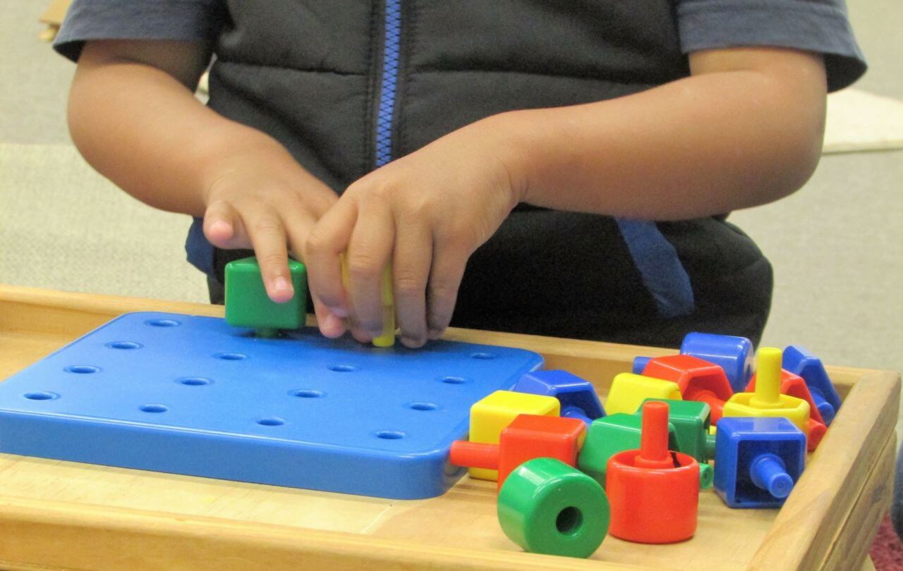 Exploring a pegboard