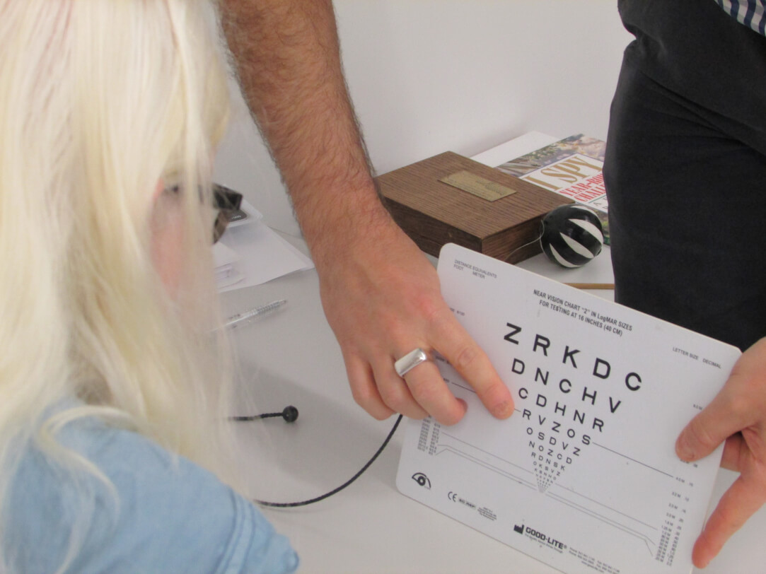 A Functional Vision Assessment being undertaken