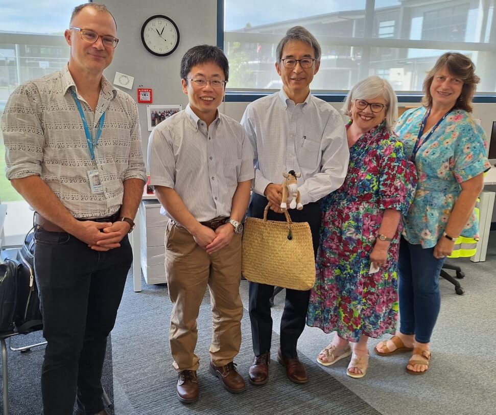 Left to right Saul Taylor Regional Practice Lead Professor Shinichi Okazawa Professor Hiroyuki Sugai Robyn Black Manager Auckland North Fiona Weeks Senior RTV