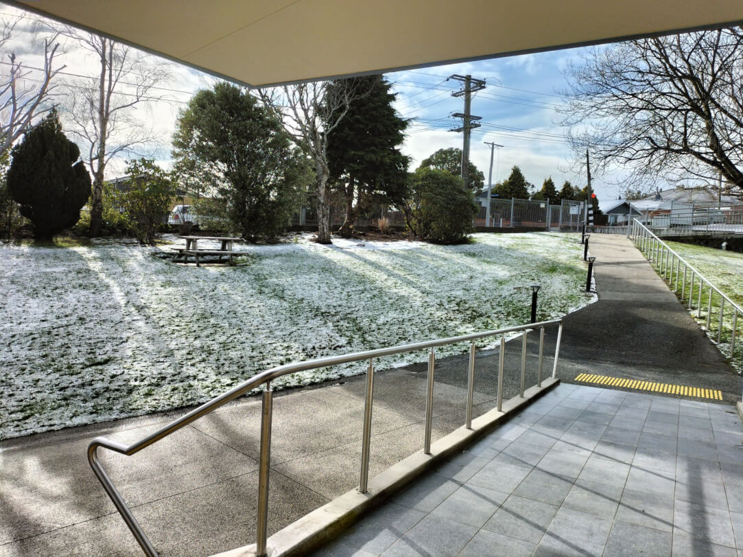 Snow at the Dunedin Visual Resource Centre